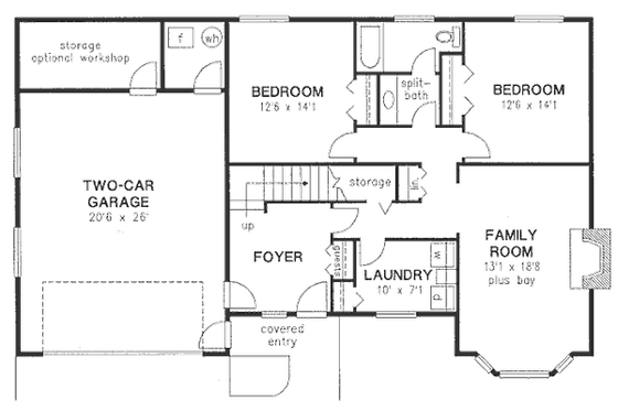 Floor Plan - Lower Floor for Traditional House Plan #18-8958 - 5 bed, 3 bath