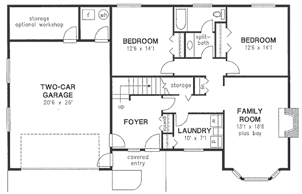 Architectural House Design - Traditional Floor Plan - Lower Floor Plan #18-8958