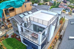 Exterior - Rear Elevation 1 for Modern House Plan #1066-10 - 4 bed, 3 bath