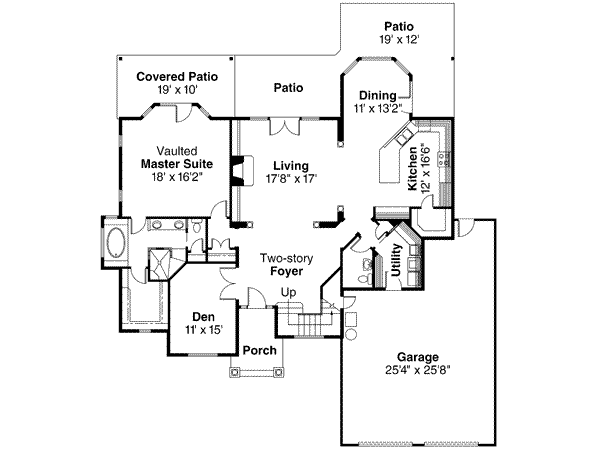 Home Plan - Traditional Floor Plan - Main Floor Plan #124-483