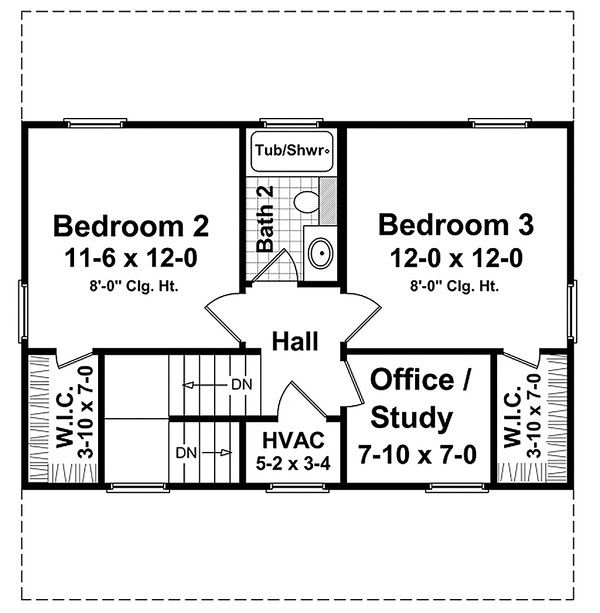 Traditional Floor Plan - Upper Floor Plan #21-225