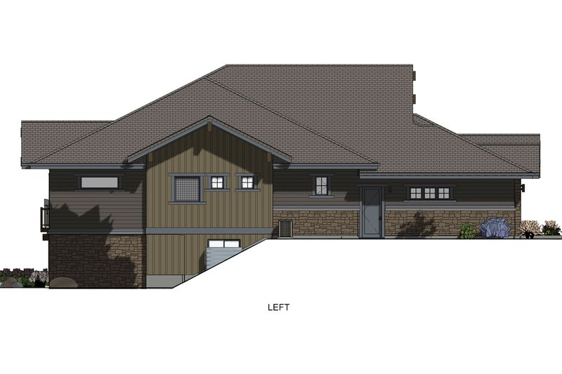 Architectural House Design - Left Side Elevation