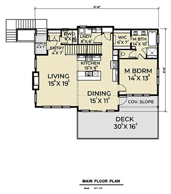 Contemporary Floor Plan - Main Floor Plan #1070-45