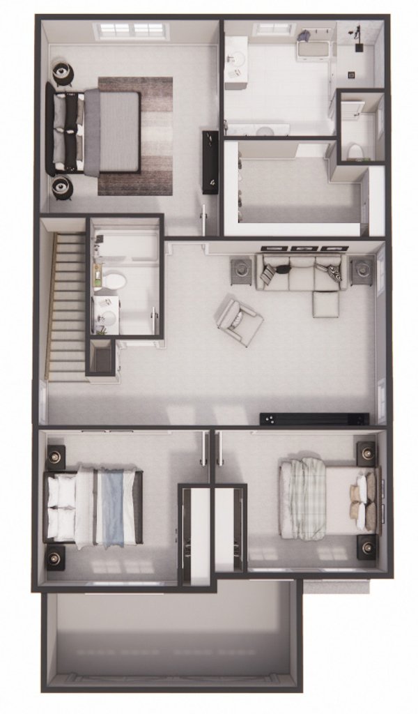 Floor Plan - Upper Floor 1 for Farmhouse House Plan #51-1514 - 3 bed, 2.5 bath