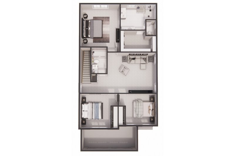 House Blueprint - Floor Plan - Upper Floor 1 for Farmhouse House Plan #51-1514 - 3 bed, 2.5 bath