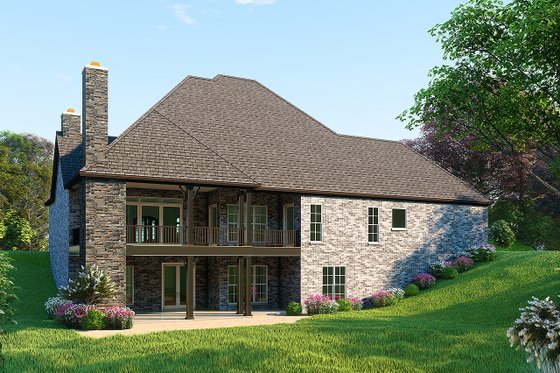 Exterior - Rear Elevation for European House Plan #923-95 - 4 bed, 4.5 bath