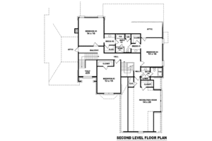 Floor Plan - Upper Floor for European House Plan #81-1328 - 4 bed, 4 bath