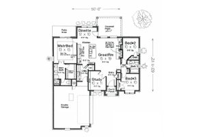 Floor Plan - Main Floor for European House Plan #310-995 - 3 bed, 2 bath