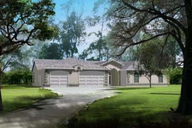 Home Plan - Adobe / Southwestern Exterior - Front Elevation Plan #1-825