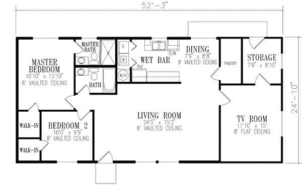 House Blueprint - Adobe / Southwestern Floor Plan - Main Floor Plan #1-226