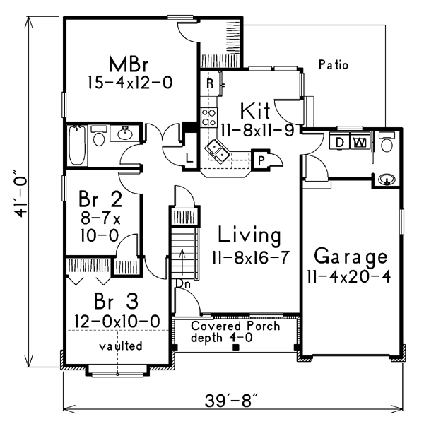 Home Plan - Traditional Floor Plan - Main Floor Plan #57-152