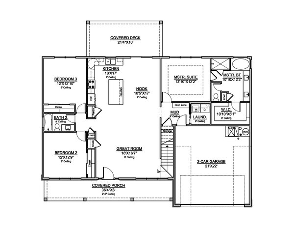 Farmhouse Floor Plan - Main Floor Plan #1073-45