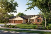 Ranch Style House Plan - 3 Beds 2 Baths 1418 Sq/Ft Plan #22-469 Exterior 