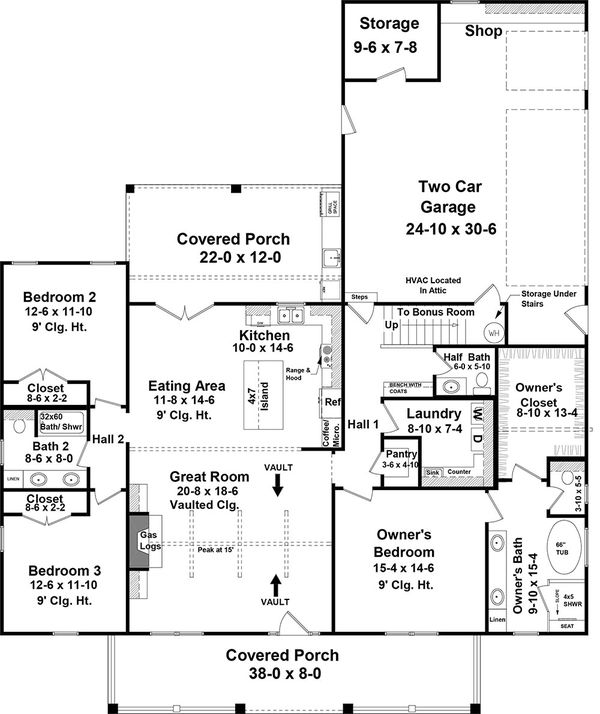 Farmhouse Floor Plan - Main Floor Plan #21-462