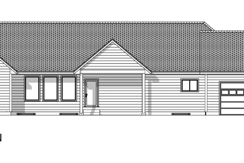 Dream House Plan - Exterior - Rear Elevation 2 for Ranch House Plan #1084-7 - 5 bed, 4 bath