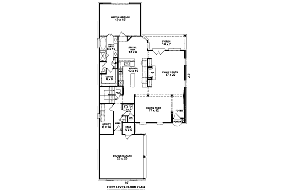 Floor Plan - Main Floor for Colonial House Plan #81-1483 - 4 bed, 2.5 bath