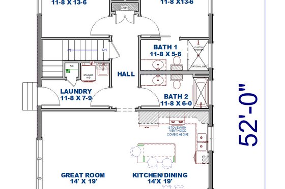 Exterior - Front Elevation 3 for Country House Plan #44-267 - 2 bed, 2 bath