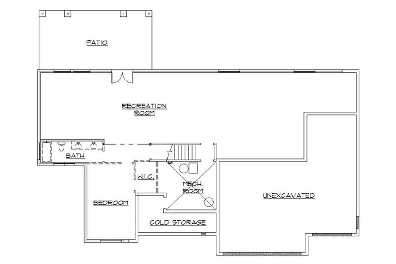 Dream House Plan - Floor Plan - Lower Floor for Traditional House Plan #5-263 - 3 bed, 3.5 bath