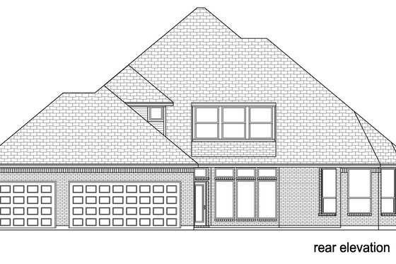 Exterior - Rear Elevation for Traditional House Plan #84-622 - 4 bed, 3 bath