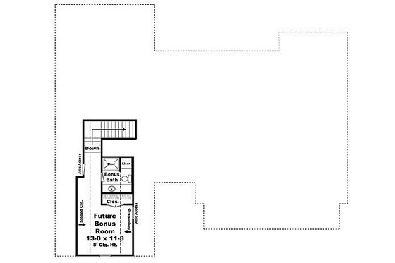 Floor Plan - Upper Floor for Craftsman House Plan #21-294 - 4 bed, 2.5 bath