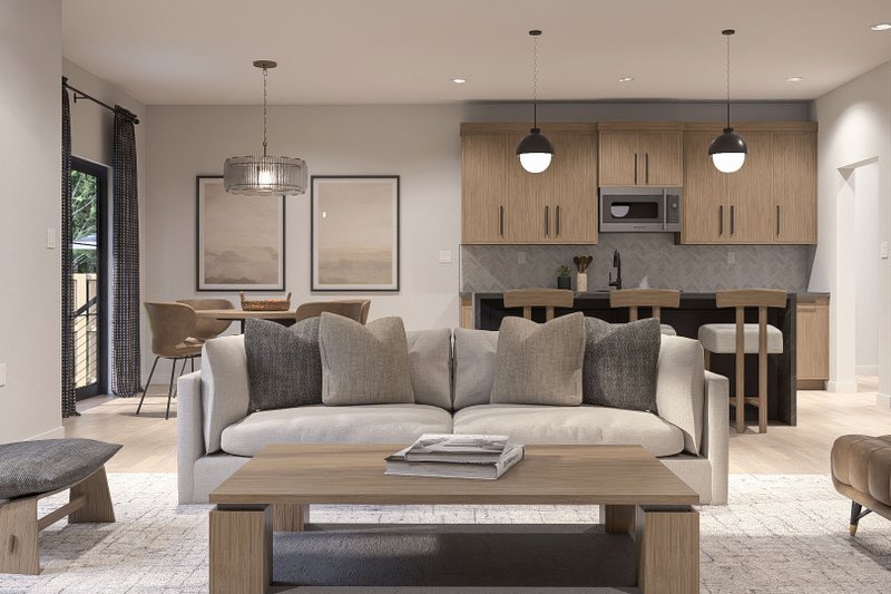 House Design - Interior - Family Room 1 for Modern House Plan #455-747 - 3 bed, 2 bath