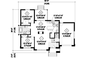 Floor Plan - Main Floor for Contemporary House Plan #25-4549 - 2 bed, 1 bath