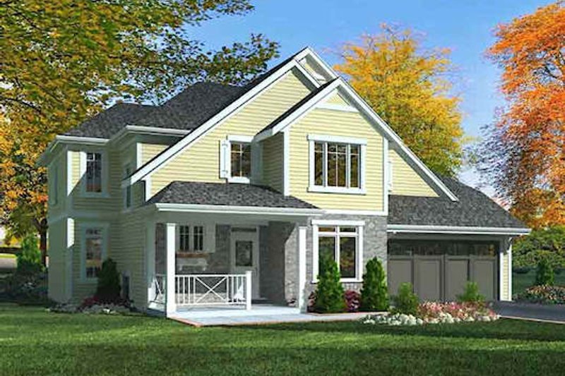 House Blueprint - Traditional Exterior - Front Elevation Plan #46-480