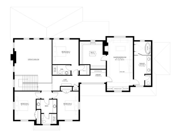 Home Plan - Floor Plan - Upper Floor for Contemporary House Plan #1114-96 - 4 bed, 3.5 bath