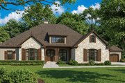 European Style House Plan - 3 Beds 3.5 Baths 3548 Sq/Ft Plan #17-2539 Exterior 