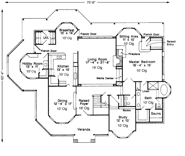 Architectural House Design - Victorian Floor Plan - Main Floor Plan #410-141