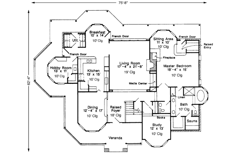 Dream House Plan - Floor Plan - Main Floor for Victorian House Plan #410-141 - 4 bed, 3.5 bath