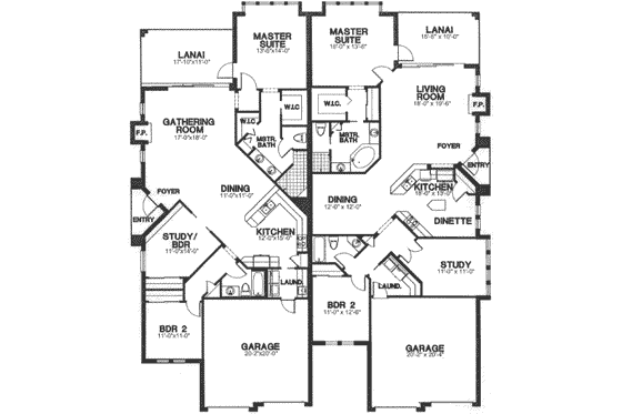 Floor Plan - Main Floor for Traditional House Plan #115-164 - 2 bed, 2 bath
