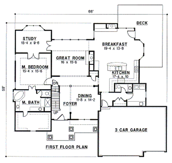 Traditional Floor Plan - Main Floor Plan #67-168