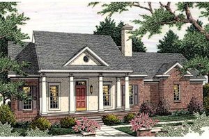 Southern Exterior - Front Elevation Plan #406-278