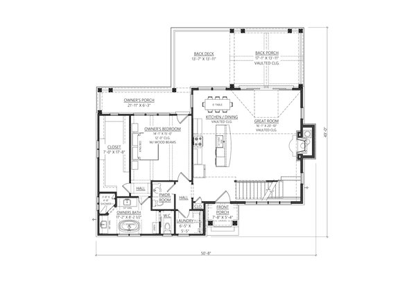 Cabin Floor Plan - Main Floor Plan #1094-18