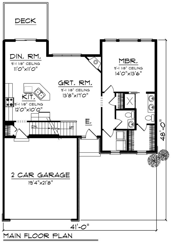 Craftsman Floor Plan - Main Floor Plan #70-1265