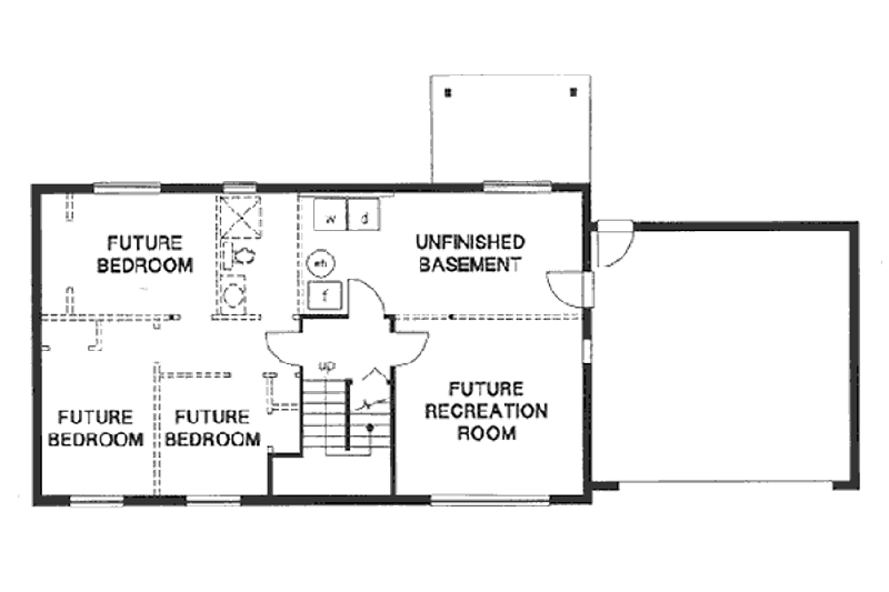 Dream House Plan - Floor Plan - Lower Floor for Traditional House Plan #18-9066 - 3 bed, 1 bath