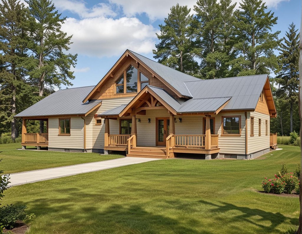 Exterior - Front Elevation 2 for Modern House Plan #117-455 - 2 bed, 2 bath