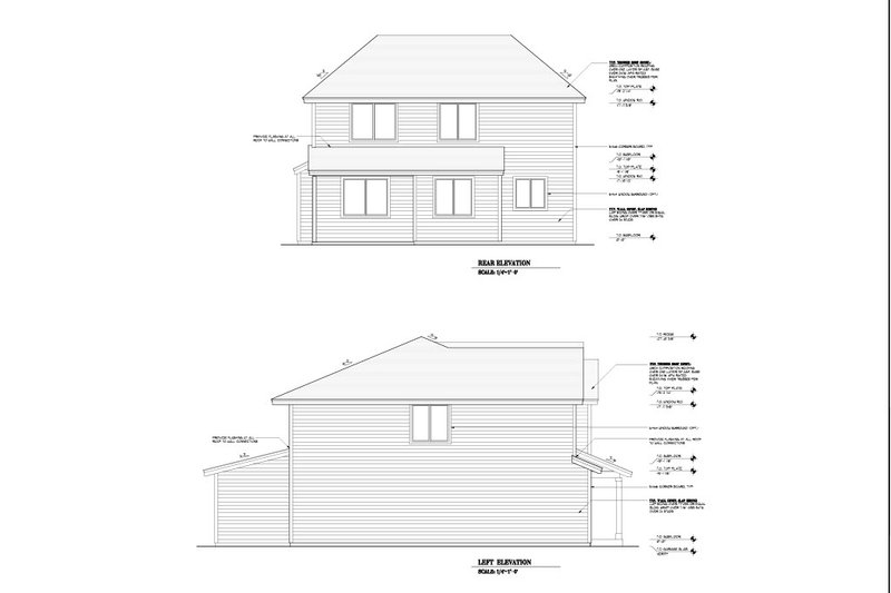 Architectural House Design - Exterior - Other Elevation 1 for Prairie House Plan #53-754 - 4 bed, 2.5 bath