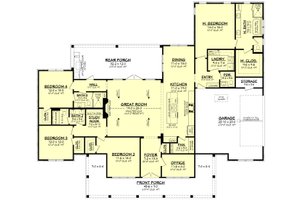 Floor Plan - Main Floor for Farmhouse House Plan #430-390 - 4 bed, 3.5 bath