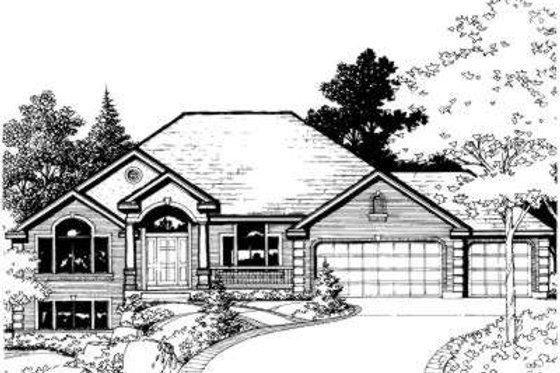 Exterior - Front Elevation for Traditional House Plan #308-107 - 3 bed, 2.5 bath