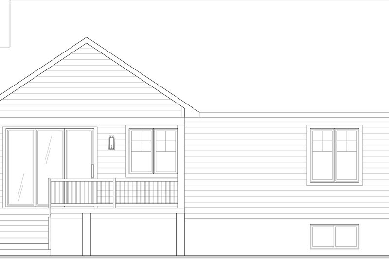 House Blueprint - Exterior - Rear Elevation for Modern House Plan #23-2890 - 1 bed, 1 bath