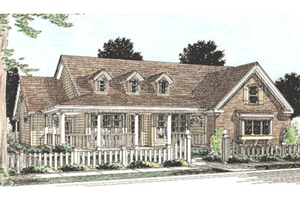 Country Exterior - Front Elevation Plan #20-160