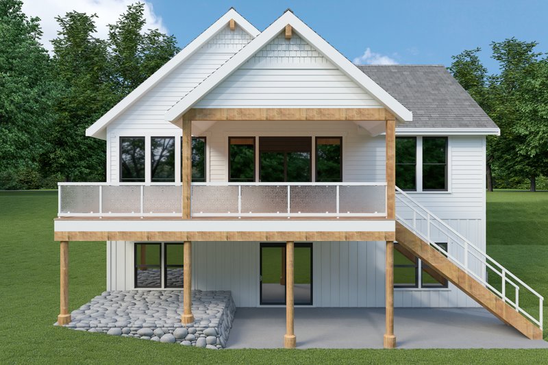 Dream House Plan - Exterior - Rear Elevation for Craftsman House Plan #1070-99 - 3 bed, 2.5 bath