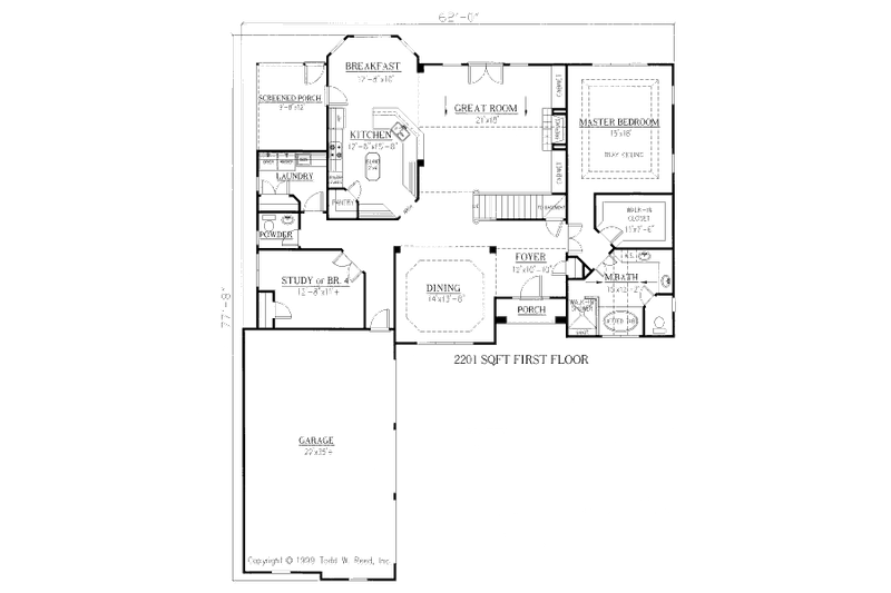 Dream House Plan - Floor Plan - Main Floor for European House Plan #437-4 - 3 bed, 2.5 bath