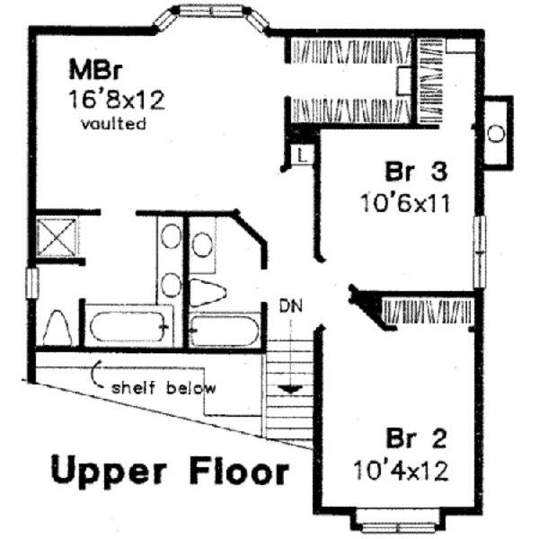 Traditional Floor Plan - Upper Floor Plan #320-112