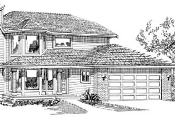 Exterior - Front Elevation for Traditional House Plan #47-527 - 3 bed, 2.5 bath