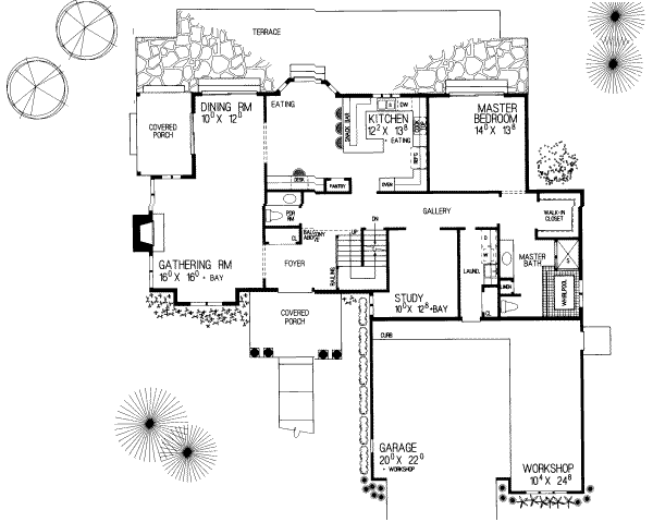 House Design - Traditional Floor Plan - Main Floor Plan #72-458