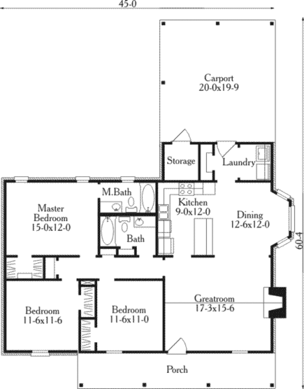 House Design - Country Floor Plan - Main Floor Plan #406-148