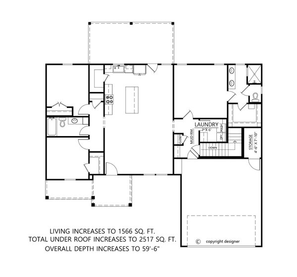 Farmhouse Floor Plan - Lower Floor Plan #1074-123